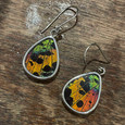 Madagascar Sunset Moth Earrings - Medium Geometric Shapes