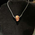 Fire Opal - Skull Necklace