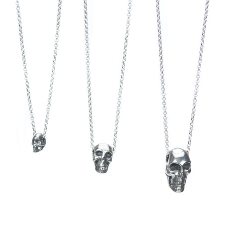 Pewter Skull Necklace - Variation