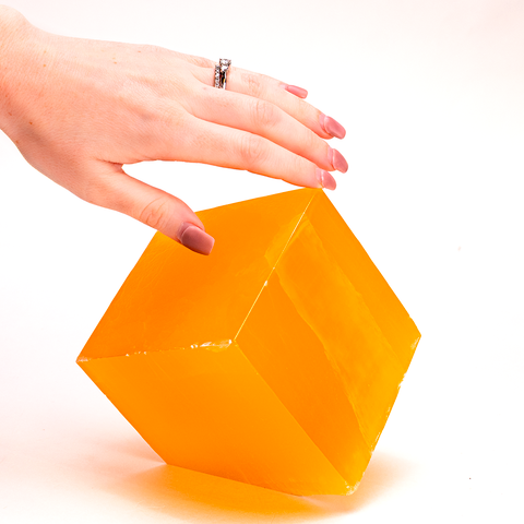 Orange Calcite Cube - Scale