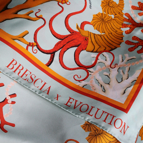 BRESCIA x Evolution Prehistoric Seas Collection - Silk Scarf