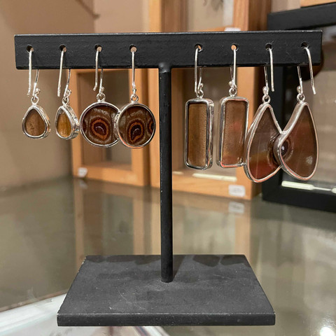 Morpho Menelaus Butterfly Earrings - Small Geometric Shapes