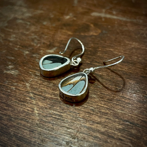 Malachite Butterfly Earrings - Small Geometric Shapes