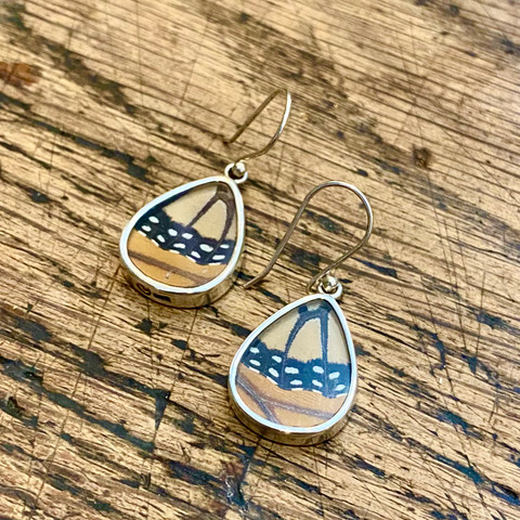 Monarch Butterfly Earrings - Medium Geometric Shapes