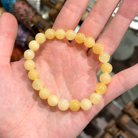 Yellow Calcite Beaded Bracelet