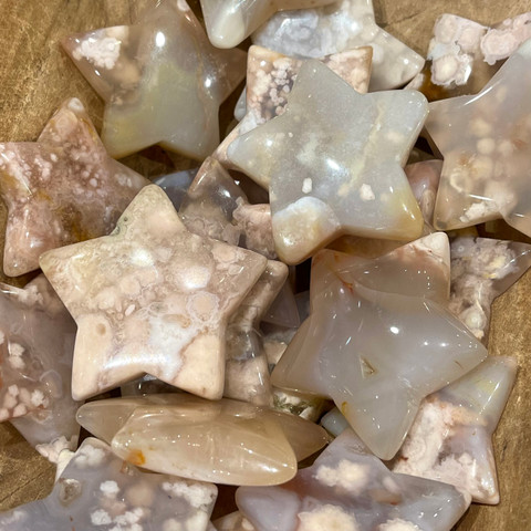 Flower Agate - Carved Stone Star