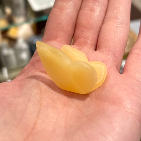 Yellow Calcite - Carved Stone Butterfly