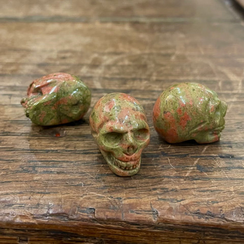Unakite - Carved Stone Skull