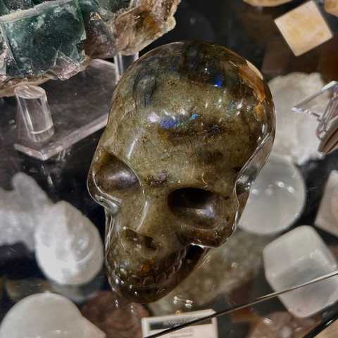 Labradorite - Carved Stone Skull