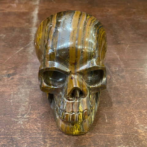 Tiger's Eye in Matrix - Carved Stone Skull