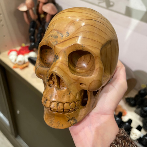 Picture Jasper Large - Carved Stone Skull
