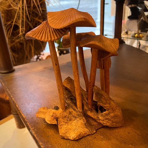 Wooden Mushroom - Fluted (Group of 6)