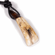 Antique Bison Tooth Necklace - Closeup