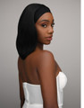 Feme 2-in-1 Eva half wig - side view of hair down with headband