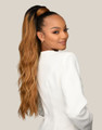Feme 2-in-1 Lexi half wig - back view with hair up in ponytail