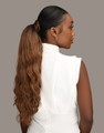 Feme 2-in-1 Nora half wig - back view of hair up in a ponytail