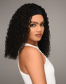 Feme 2-in-1 Human Hair Alyssa half wig - side view of hair down with headband