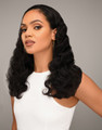 Feme 2-in-1 Human Hair Chantel half wig - front view of hair down