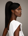Feme 2-in-1 Human Hair Mia half wig - side view of hair as a ponytail