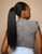 Feme Weave Blowout yaki texture synthetic hair extensions styled as ponytail