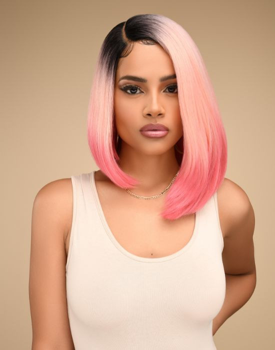 Feme Lace Wig Limited Edition Manhattam Straight pink lob wig