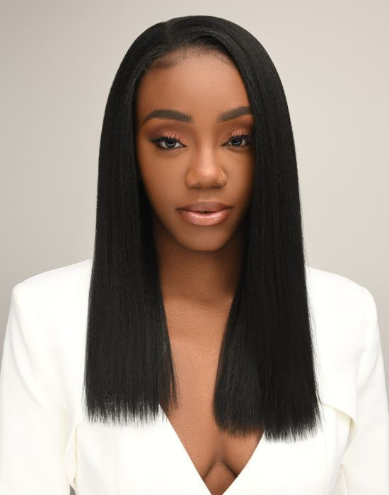Feme 2-in-1 Monique half wig - front view of hair down
