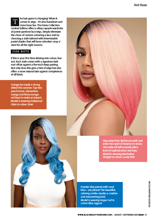 Black Hair & Beauty Summer 2025 Article on Feme Lace Wig Limited Edition 