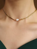 *Waterproof* Curb Chain Pearl Necklace: ONE LEFT!