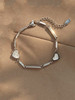 Waterproof Mother Of Pearl Hearts Bracelet: Gold Or Silver