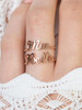 Custom Two Name Bypass Ring: Rose