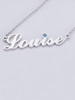 Sterling Custom Birthstone Name Necklace: Silver