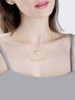 Sterling Custom Layered Heart & Name Necklace: Gold