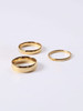 Set of 3 Varied Band Rings - Size 7: Gold Or Silver