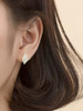Sterling Diamond Shaped Pave Stud Earrings:  Gold Or Silver