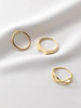 Sterling Modern Wave Ring Set: Gold Or Silver