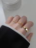 Sterling Modern Wave Ring Set: Gold Or Silver