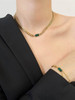 Vintage Inspired Green Stone Necklace : Gold LAST ONE!