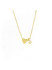 Minimalist Heart Letter Necklace: Gold