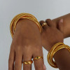 Triple Band Lined Bracelet: Gold Or Silver: Seen on Zoe Ko!