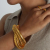 Triple Band Lined Bracelet: Gold Or Silver: Seen on Zoe Ko!