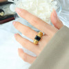 Gold Banded Ring: Black Stone