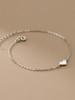 Sterling Silver Minimalist Delicate Heart Bracelet: Gold Or Silver