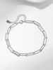 Sterling Textured Paperclip Chain Bracelet