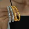 Crossover Lined Bangle: Gold Or Silver