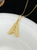 Gold Plated Sterling Hammered Pave Letter Necklace