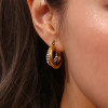 Two Row Pave Inlay Swingback Hoops