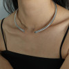 Skinny Banded Collar Necklace: Gold Or Silver: Seen on actress Jessica Marie Garcia!