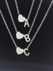 SALE! Minimalist Heart And Letter Necklace: Silver: LAST ONE Letter C!