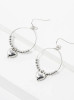 Heart Drop Wire Hoops: Silver - 1 LEFT! 