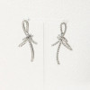 Pave Inlay Bow Drop Earrings: Gold Or Silver